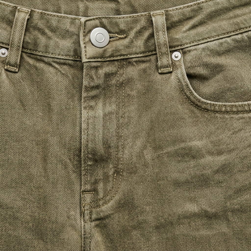 Billie Barrel-Leg Jeans - Olive - detail