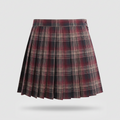 Blair Pleated Plaid Mini Skirt - Burgundy Tartan - front