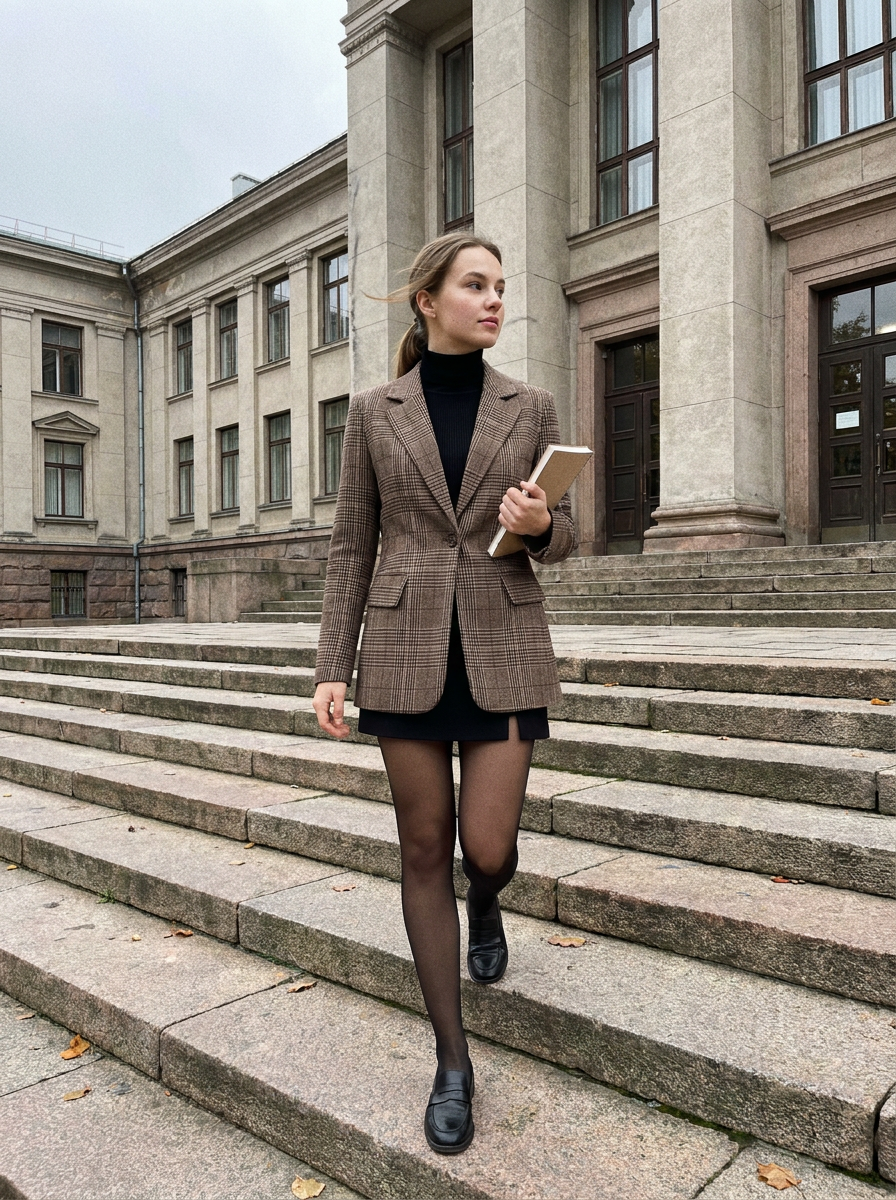 Imogen Check Blazer – how it looks worn