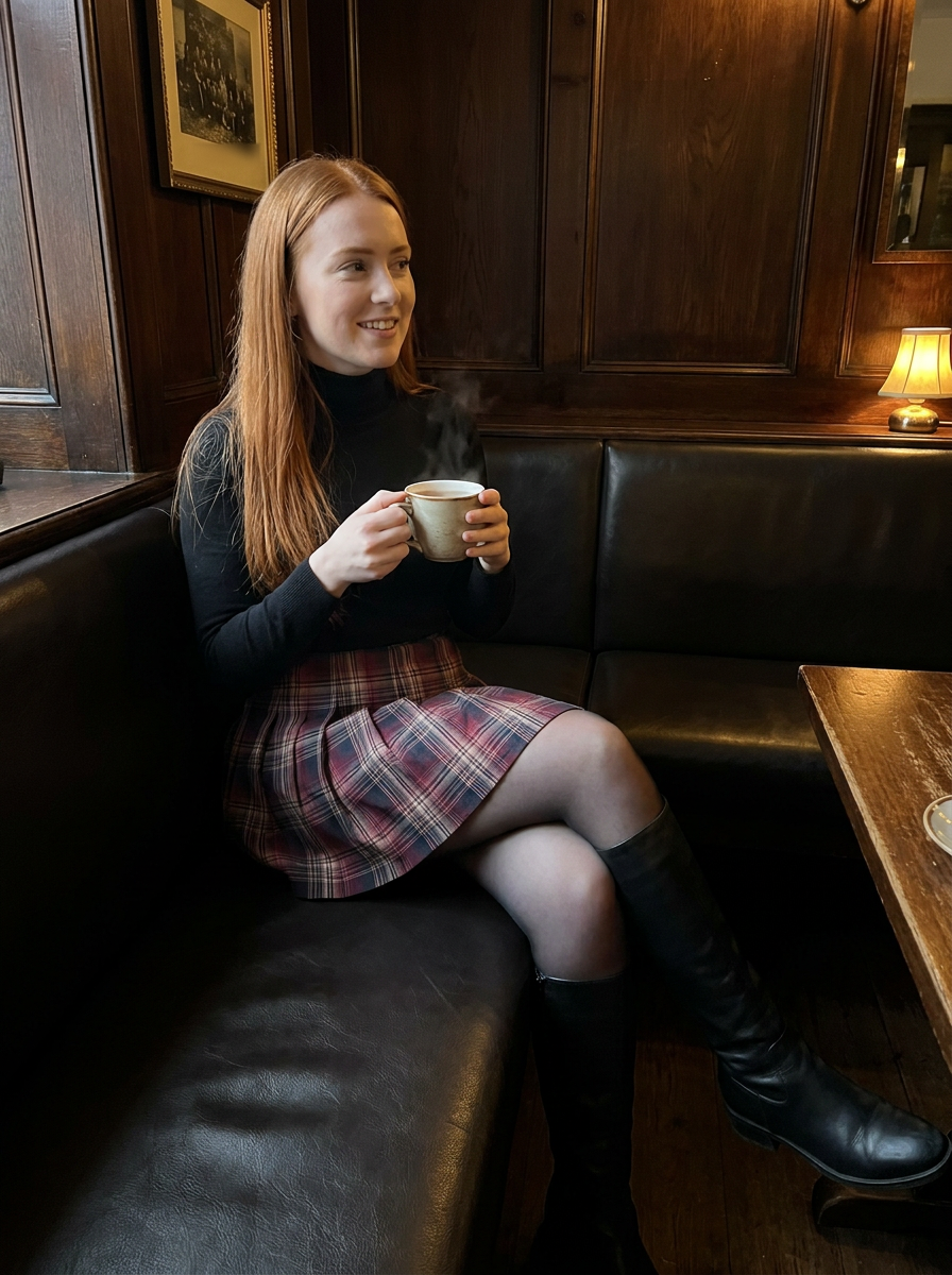Blair Pleated Plaid Mini Skirt – how it looks worn