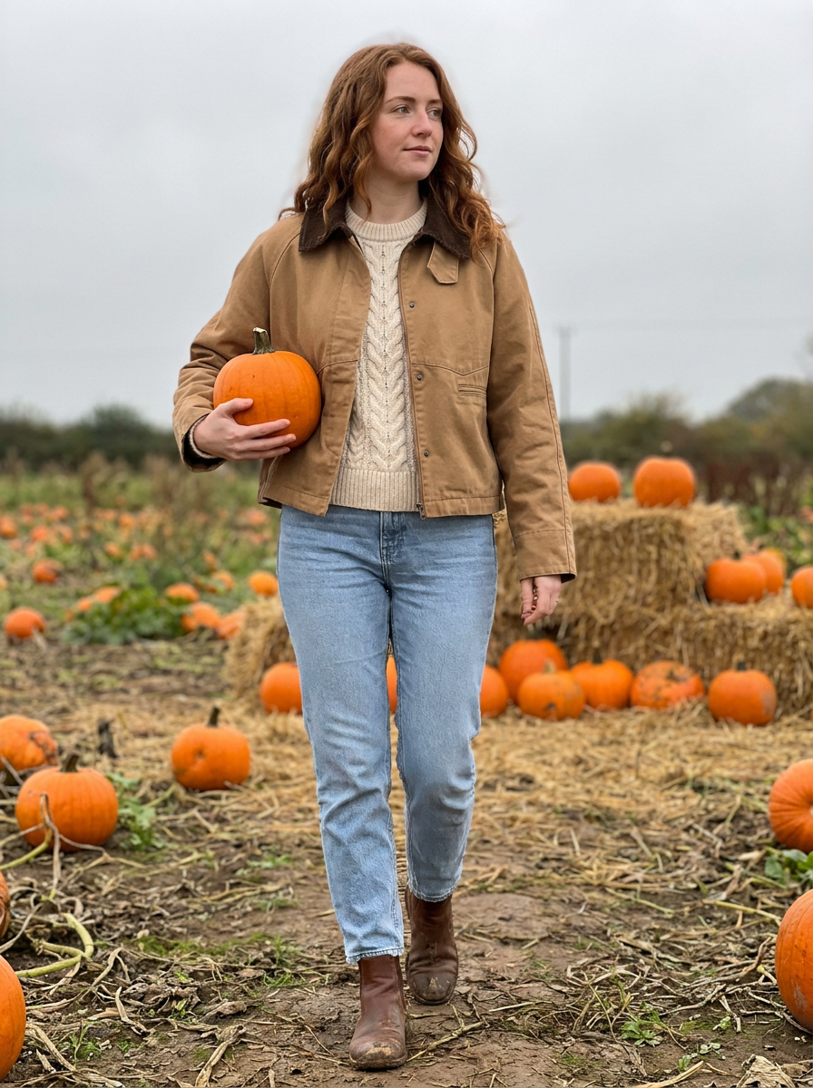 Ada Cord-Collar Barn Jacket – how it looks worn