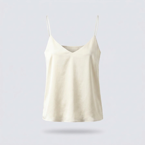 Celeste Satin Cami Top - Ivory - front