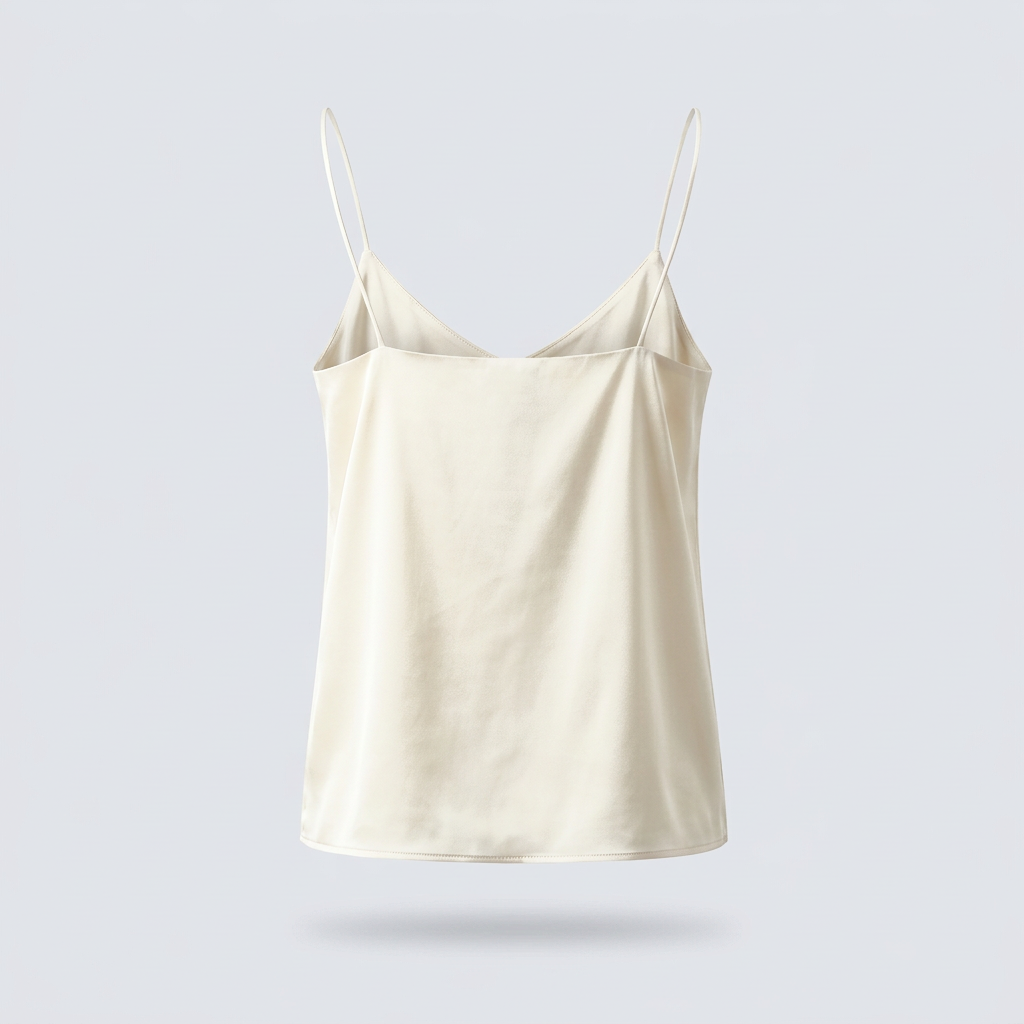 Celeste Satin Cami Top - Ivory - back