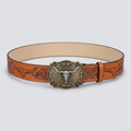Dakota Longhorn Western Belt - Camel - front