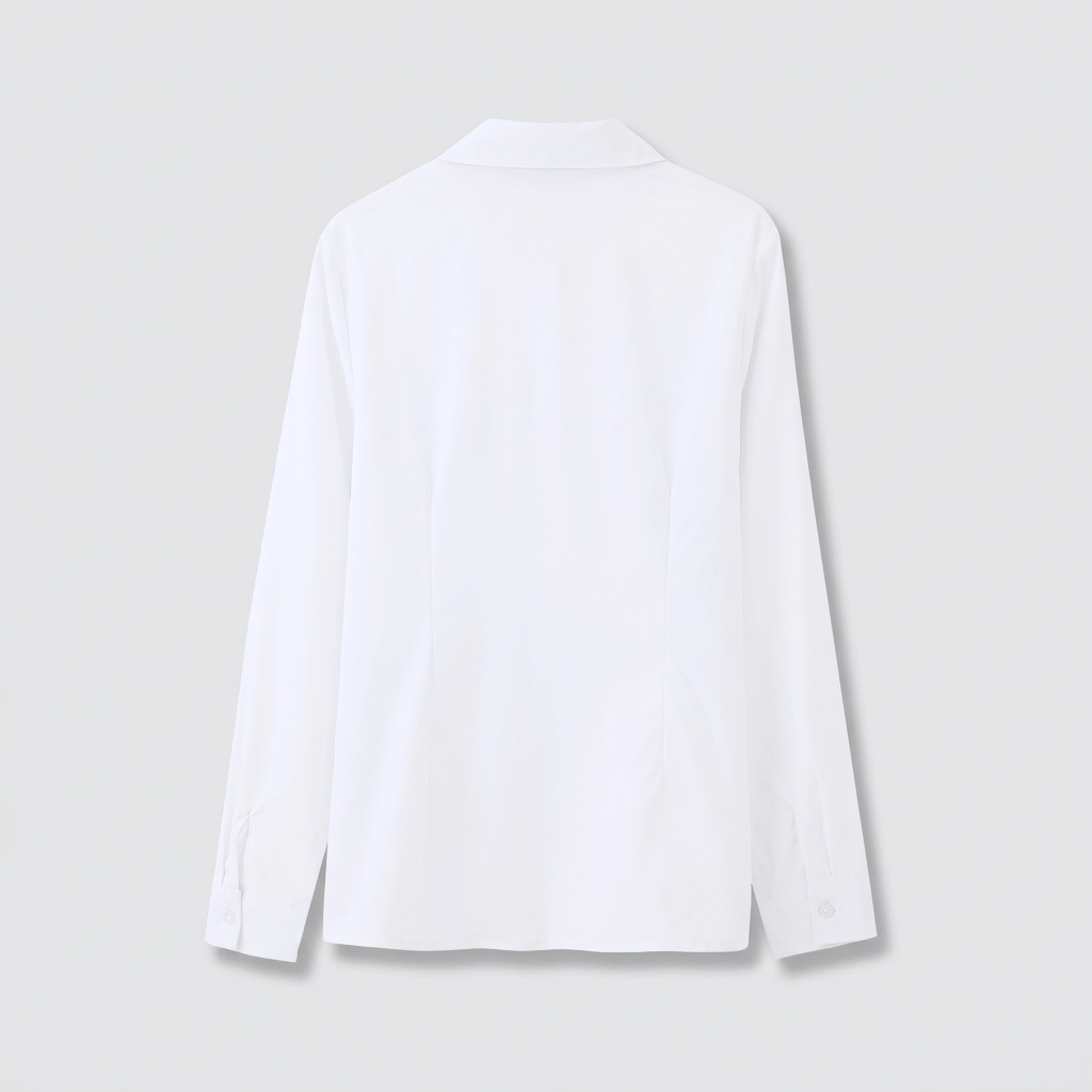 Elise Classic Fitted Shirt - White - back