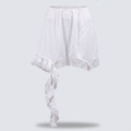 Giselle Lace-Hem Satin Mini Skirt