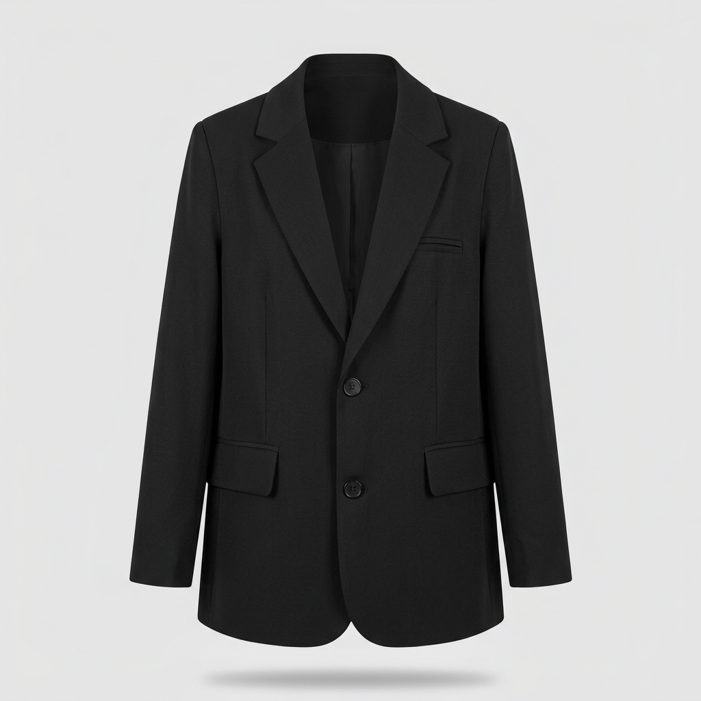 Harper Single-Breasted Blazer - Black - front