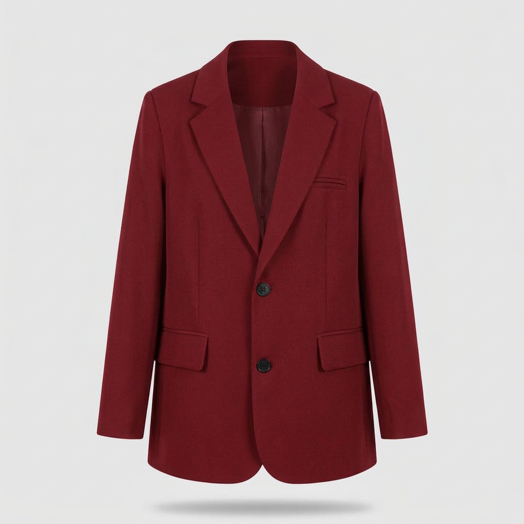 Harper Single-Breasted Blazer - Bordeaux - front