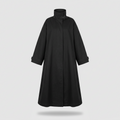 Hollis Stand-Collar Maxi Trench Coat - Black - front