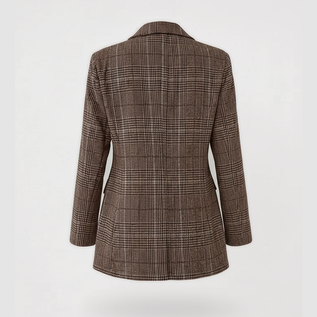 Imogen Check Blazer - Brown Check - back