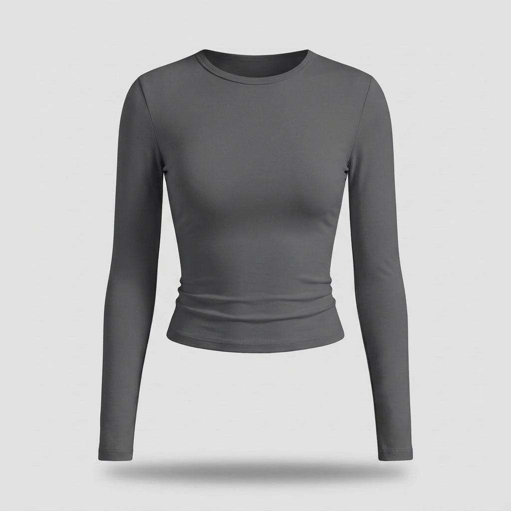 Linnea Long Sleeve Tee - Grey - front