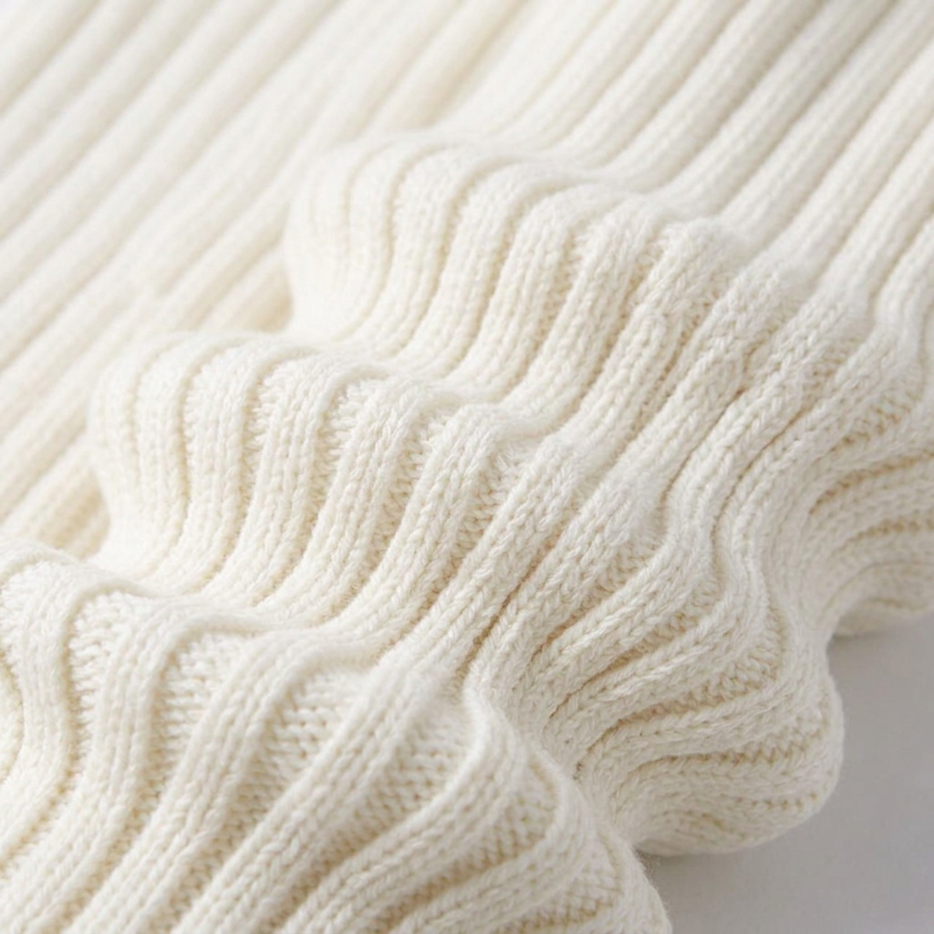 Nola Ribbed Leg Warmers - Ivory White - detail