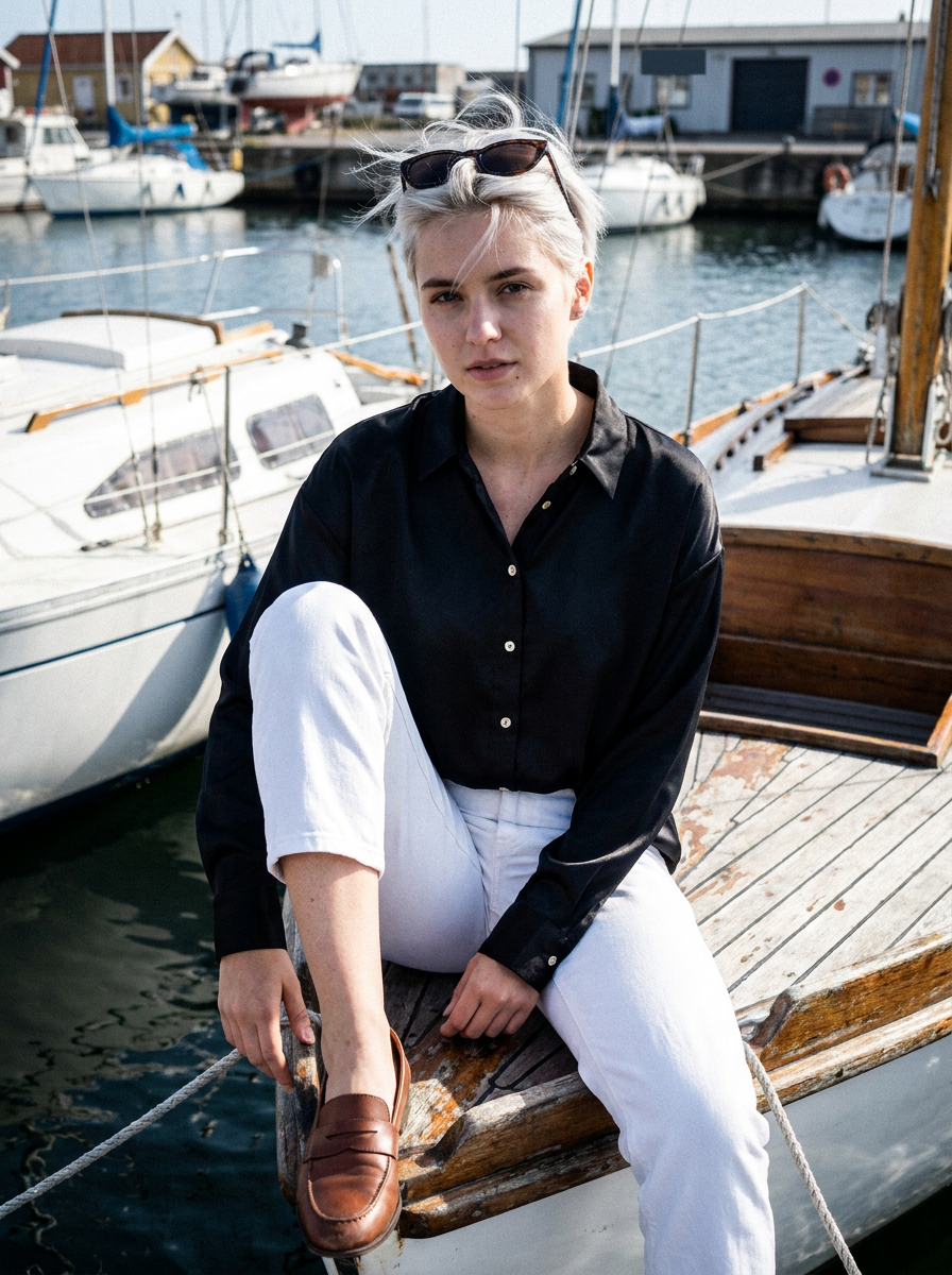 Camille Satin Shirt – how it looks worn