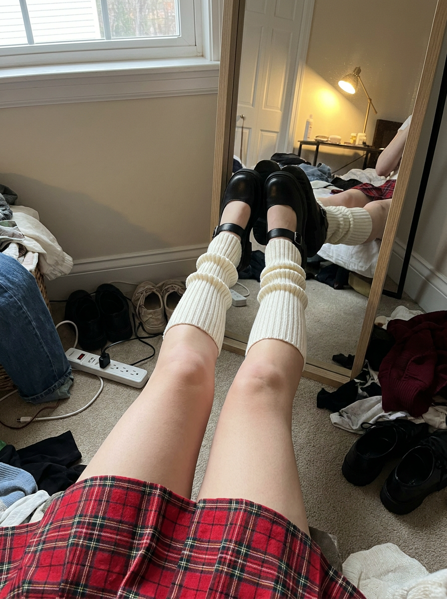 Nola Ribbed Leg Warmers – how it looks worn