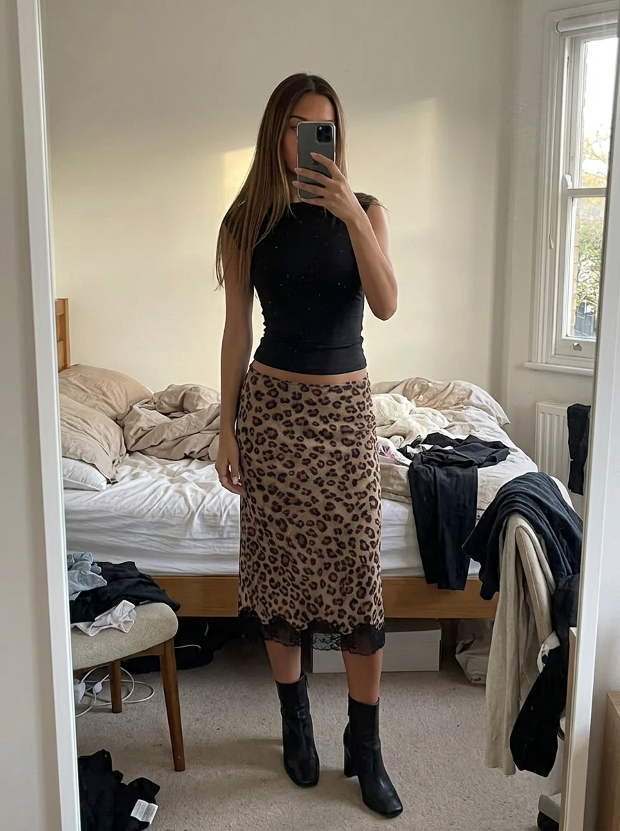 Savarra Leopard Skirt – how it looks worn