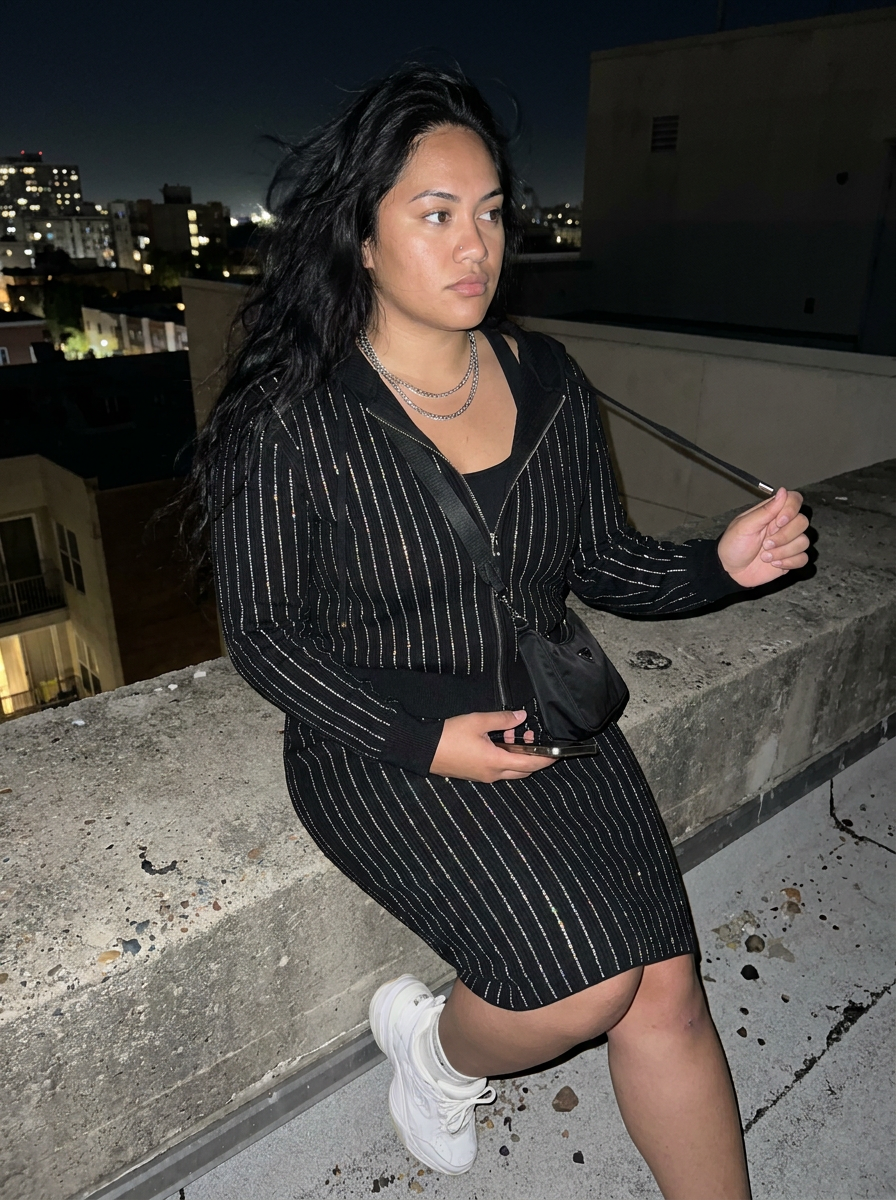 Vesper Rhinestone Knit Twinset – how it looks worn
