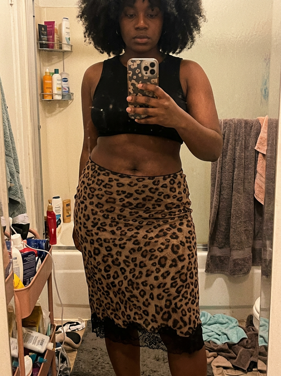 Savarra Leopard Skirt – how it looks worn